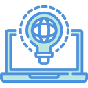 illustration blue and green lightbulb coming out of a laptop to show the integration capabilities.