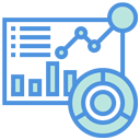 illustration blue and green data analysis charts to show analysis capabilities.