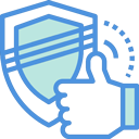 illustration blue and green shield to show security met requirements.